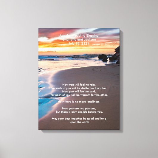 Apache Bruiloft Zegen Sandy Beach Oceanfront Canvas Afdruk (Voorkant)