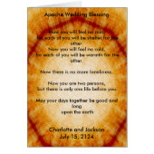 Apache bruiloft zegening oud papier (Voorkant)