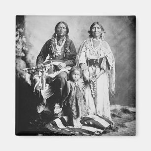 Apache Chief Antonio Maria met zijn gezin, 1897 ( Magneet