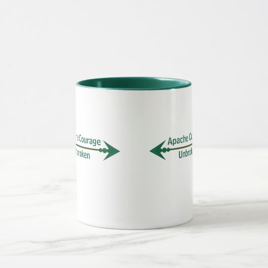 Apache Courage Ongebroken Groene Pijl Koffie Mok (Midden)