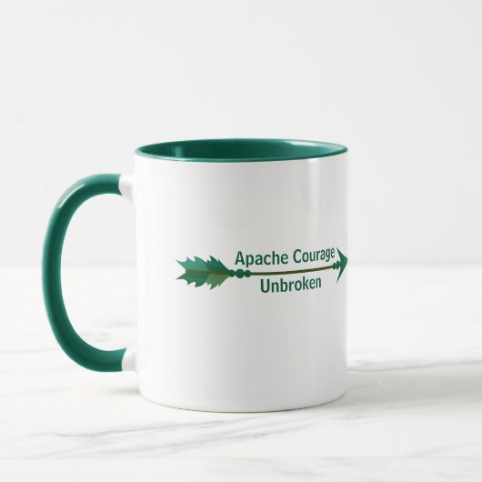 Apache Courage Vert Incassé Flèche Café Mug (Gauche)