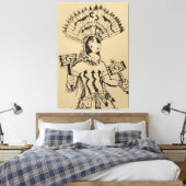 Apache Crown Dancer Schets Canvas Afdruk (Insitu (Slaapkamer))