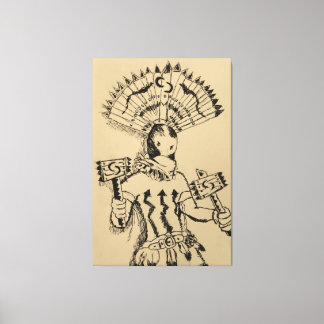 Apache Crown Dancer Sketch Canvas Afdruk