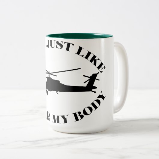 Apache Helicopter drôle de tasse (Devant droit)