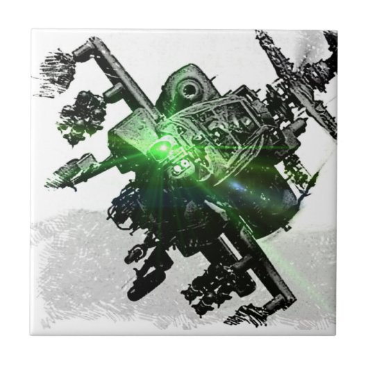 Apache Helikopter Tegeltje (Voorkant)