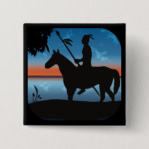 Apache Hunter Vierkante Button 5,1 Cm