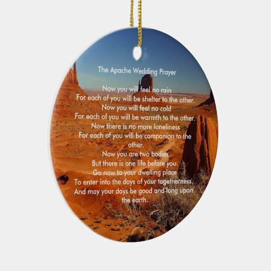 Apache Huwelijkszegen Gebed - gepersonaliseerd Keramisch Ornament (Rechts)