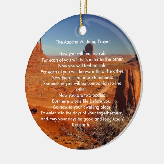 Apache Huwelijkszegen Gebed - gepersonaliseerd Keramisch Ornament (Links)