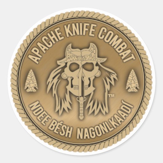 Apache Knife Combat Classic Round Sticker (Voorkant)