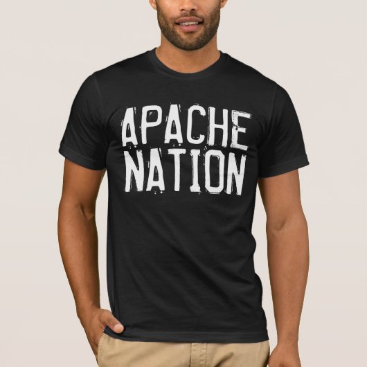 APACHE NATION, T-shirts noirs amérindiens (Devant)