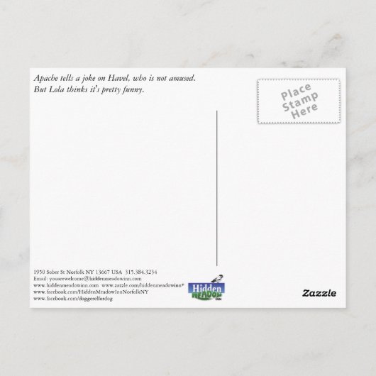 Apache raconte une carte postale de plaisanterie (Dos)