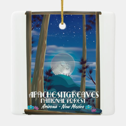 Apache-Sitgreaves National Forest Keramisch Ornament (Achterkant)