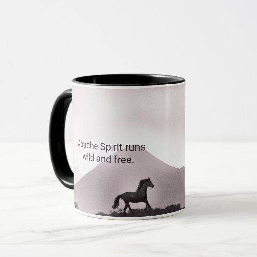 Apache Spirit Custom Typography Koffie Mok (Voorkant links)