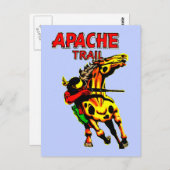 Apache Trail #1, Inheemse Amerikaan met banner Briefkaart (Voorkant / Achterkant)