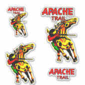 Apache Trail #1, Inheemse Amerikaan met banner Sticker (Voorkant)