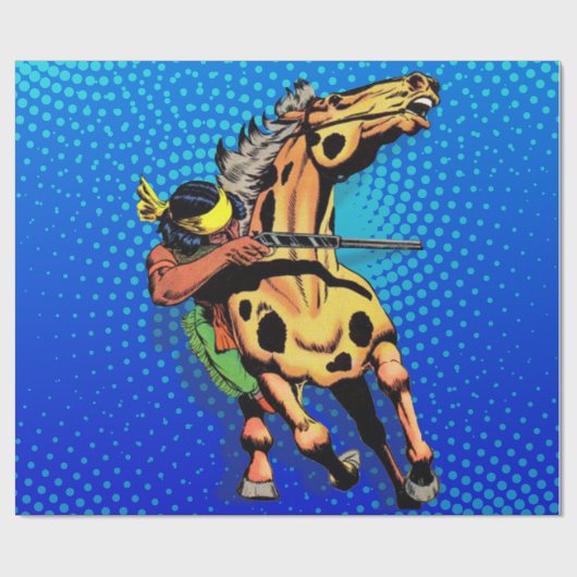 Apache Trail #1, Inheemse Amerikaan op Horseback Cadeaupapier (Vlak)