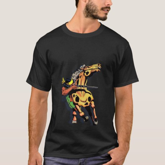 Apache Trail 1, Native American on Horseback T-shirt (Voorkant)