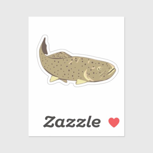 Apache Trout Front Uitzicht WPA Art Sticker (Vel)