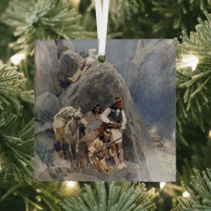 Apache Warriors: hinderlaag voor Amerikaanse caval Glas Ornament