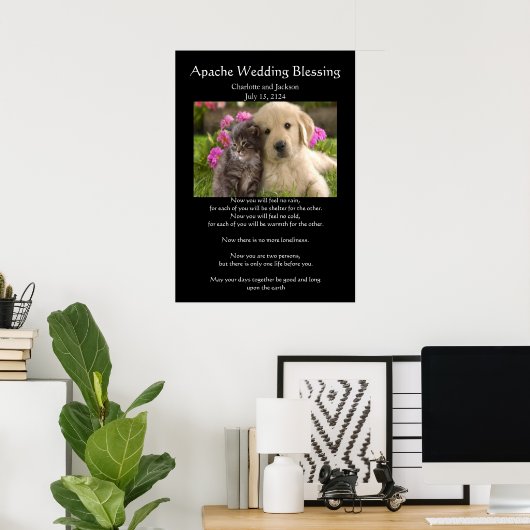 Apache Wedding Blessding Pets in Love Poster (Thuiskantoor)