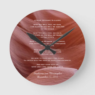 Apache Wedding Blessing Canyon Foto Clock Custom Ronde Klok