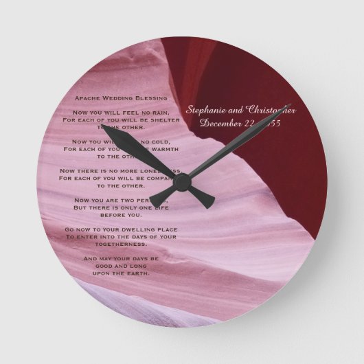 Apache Wedding Blessing Canyon Foto Clock Custom Ronde Klok (Voorkant)