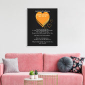Apache Wedding Blessing Gold Hearts Canvas Afdruk (Insitu (Woonkamer))