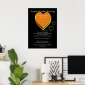 Apache Wedding Blessing Gold Hearts Poster (Thuiskantoor)