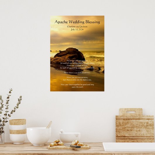 Apache Wedding Blessing Gold Ocean Rock Poster (Keuken)
