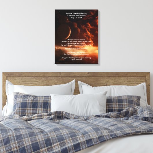 Apache Wedding Blessing Moon en Universe Canvas Afdruk (Insitu (Slaapkamer))