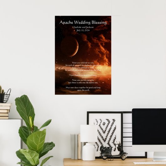 Apache Wedding Blessing Moon en Universe Poster (Thuiskantoor)