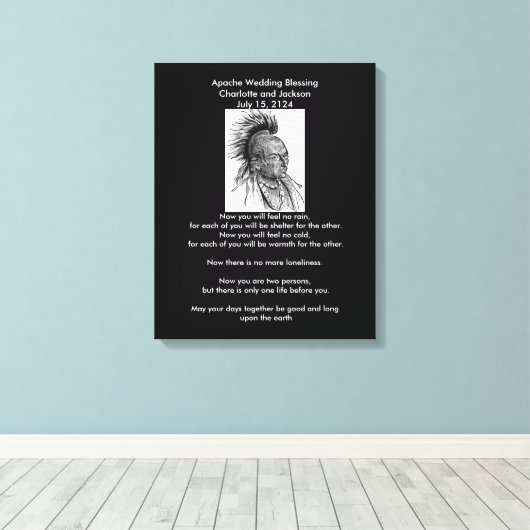Apache Wedding Blessing Ojibwa Cheif Canvas Afdruk (Insitu (Houten vloer))
