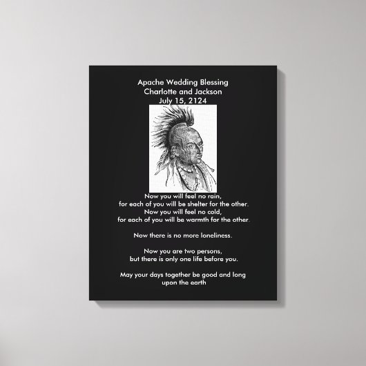 Apache Wedding Blessing Ojibwa Cheif Canvas Afdruk (Voorkant)
