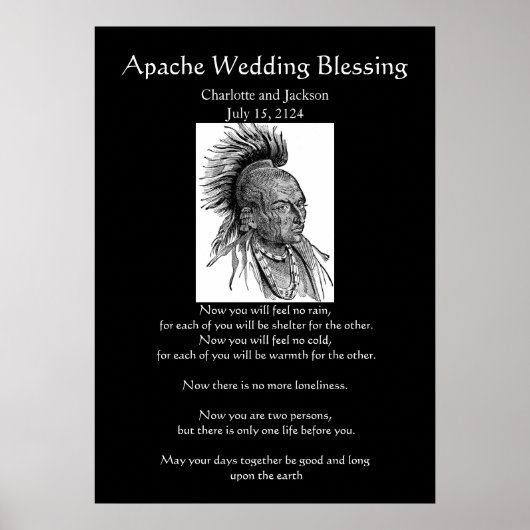 Apache Wedding Blessing Ojibwa Cheif Poster (Voorkant)