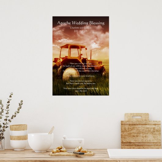 Apache Wedding Blessing Old Tractor Poster (Keuken)