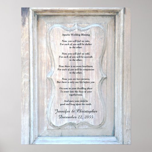 Apache Wedding Blessing Old Wood Background 16x20 Poster (Voorkant)