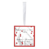 Apache Wedding Blessing Personalized Red Hearts Kubus Ornament (Rechts)