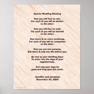 Apache Wedding Blessing Poster 11 x 14 inch Matte