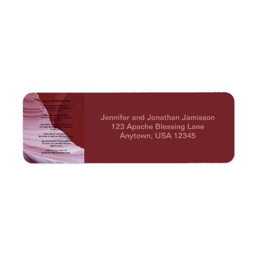 Apache Wedding Blessing Return Address Labels (Voorkant)
