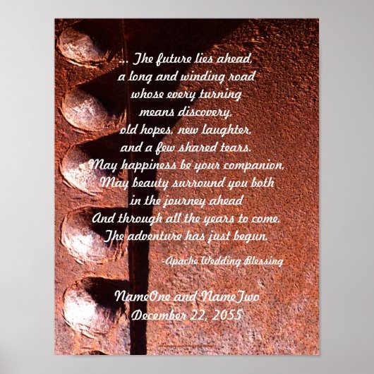 Apache Wedding Blessing v2 Rusty Metal Kijk Print (Voorkant)