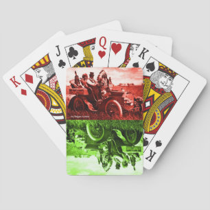 APACHEN EN GERONIMO RIJDEN IN EEN AUTOTJE POKERKAARTEN