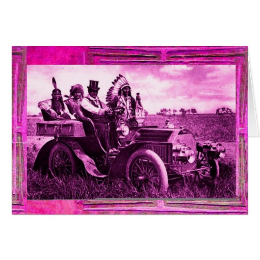 APACHES ET GERONIMO CONDUISANT UNE VOITURE À MOTEU (Devant horizontal)