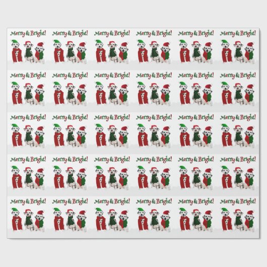 APAL - Kerstdalmatische honden Cadeaupapier (Vlak)