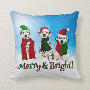 APAL - kerstdalmatische honden verven dubbelzijdig Kussen