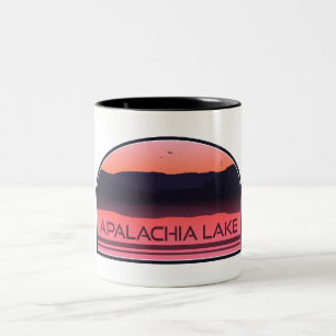 Apalachia meer North Carolina Red Sunrise Tweekleurige Koffiemok