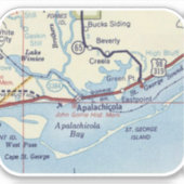 Apalachicola FL  kaart Sticker (Voorkant)