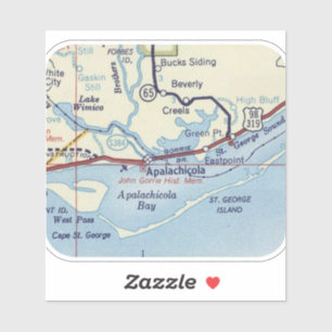 Apalachicola FL  kaart Sticker