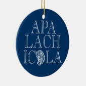 Apalachicola Florida Oyster Design Keramisch Ornament (Rechts)
