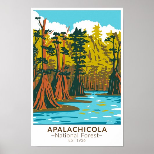 Apalachicola National Forest Baldcypress Tree Poster (Voorkant)