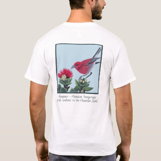 Apapane & Lehua Blossom Hawaii Nature Illustration T-shirt